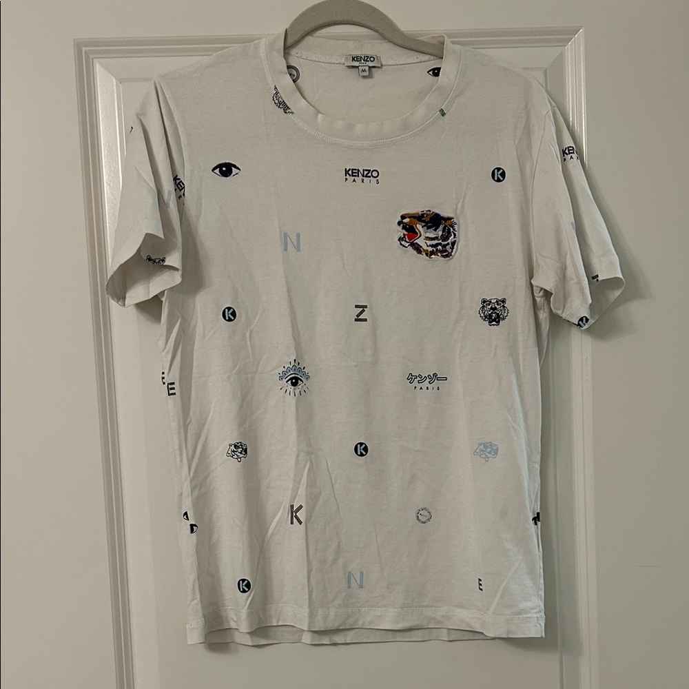 Kenzo White Graphic Short Sleeve Tee